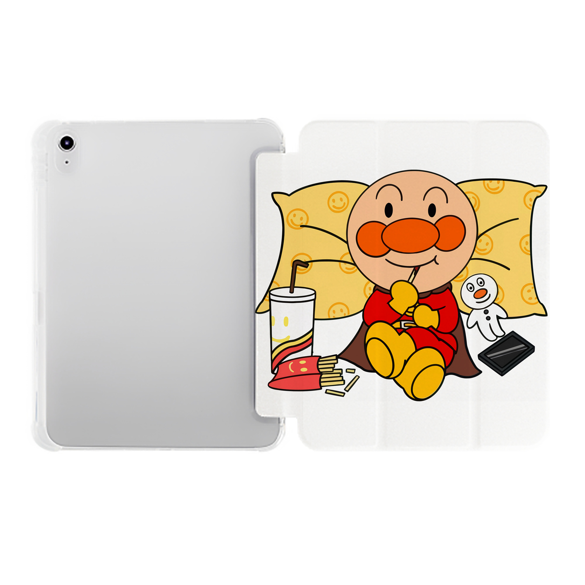 （画像用） アンパンマン Anpanman IPad ケース ペン収納付き 三つ折りスタンド PUレザー×シリコン 対応機種9.5/10.5/10.9インチ